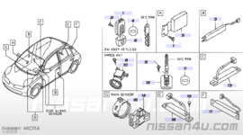 Onderste deel afstandsbediening keyless-entry Nissan 285E3-BC40A CK12/ E11/ J10/ K12/ R51