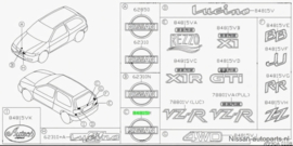 Achterklepembleem Nissan Almera N15 84890-0N000 Origineel.