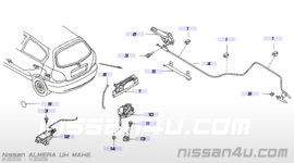 Ontgrendelhendel tankklep/achterklep Nissan Almera N16