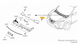 Afdekkap paravan links Nissan Juke F16 66895-6PA0A Origineel.