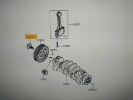 Bolt-pulley, crankshaft HRA2DDT/ HRA3DDT Nissan 12309-00Q0G C11/ F15/ J11 Original