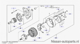Alternator CA16S/ CA20E/ CA20S Nissan Bluebird T72 23100-Q9000 New.