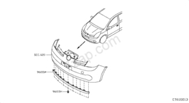 Onderlip voorbumper Nissan Note E11 96015-BH10H