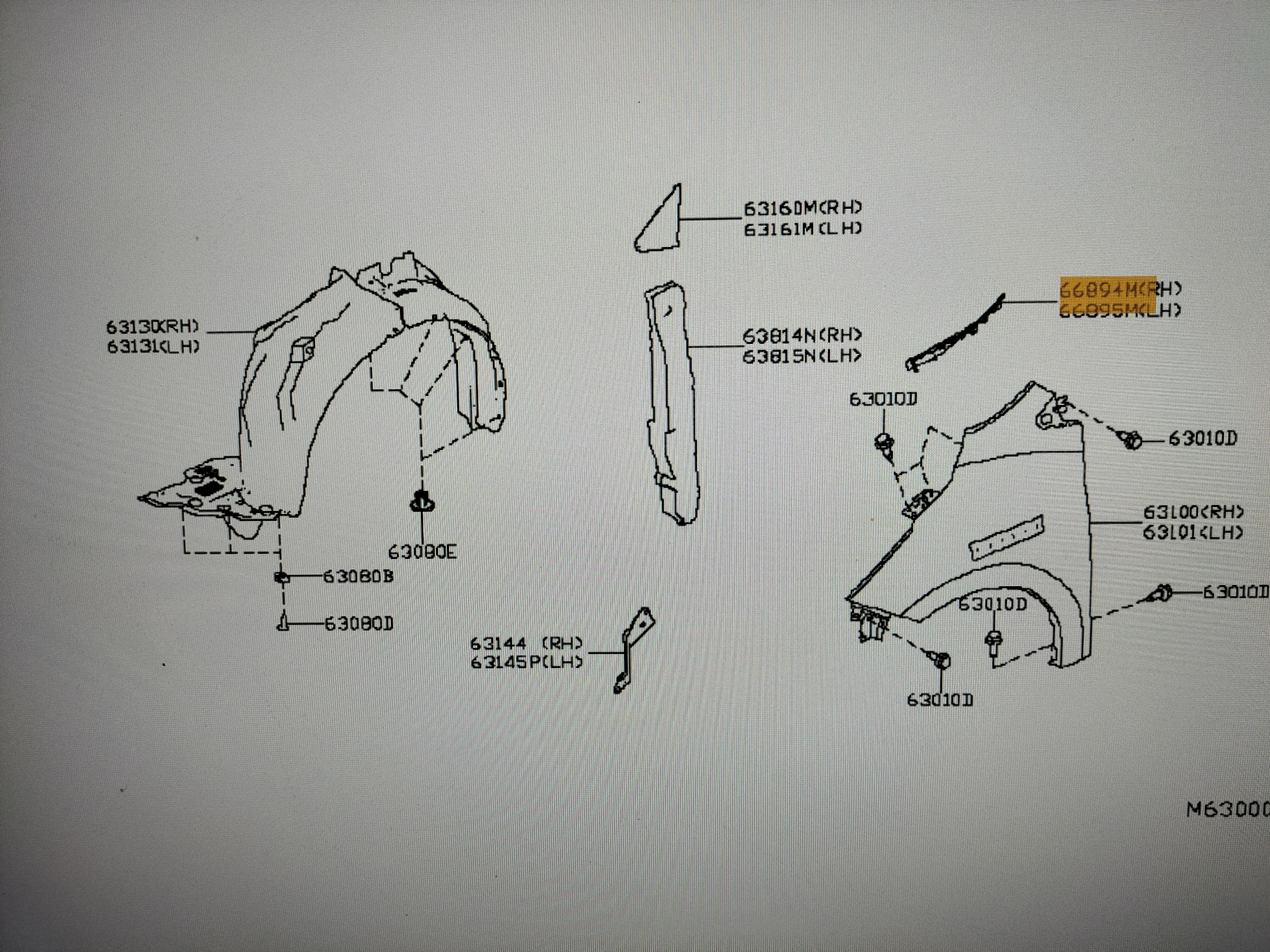 Afdekkap paravan rechts Nissan Micra K14 66894-5FA0A Gebruikt,