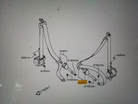 Veiligheidsgordel linksvoor Nissan Pixo UA0 86845-4A00J