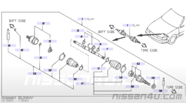 Aandrijfas links GA14 Nissan Sunny N14 39101-50Y01