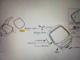 Achterkleprubber Nissan Primera P11 hatchback 90830-2F711 Gebruikt.