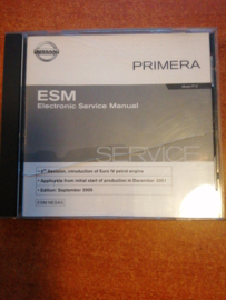Electronic Service manual '' Model P12 series '' Nissan Primera P12 SM5E00-1P12E0E 6th revision, introductie van Euro IV motor. Gebruikt.