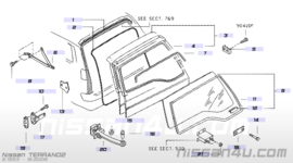 Montagebout achterdeurscharnier Nissan Terrano2 R20 08127-0251G