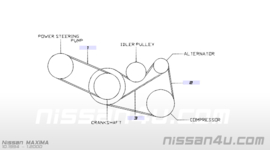 Belt-compressor 6PK1095 Nissan Maxima A32 11920-31U00