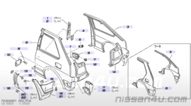 Valve-ventilator, left-hand Nissan Micra K10 78881-01B01 Used part.