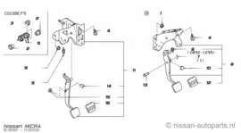 Aanslagrubber rempedaal Nissan Micra K11 46532-4F200 Origineel.