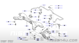 Montagebout demper subframe Nissan 54459-50Y00 B13/ N14/ Y10 Gebruikt.