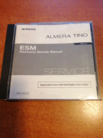 Electronic Service manual '' Model V10 series '' Nissan Almera Tino V10 SM3E00-1V10E1E Gebruikt.