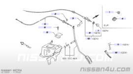 Wire accelerator Nissan Micra K10 18201-08B00 Used part. Little damage.