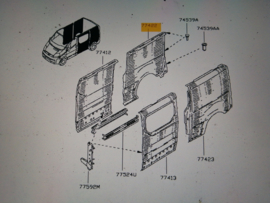 Zijpaneel buitenzijde rechtsachter Nissan Primastar X76 77422-00QAF
