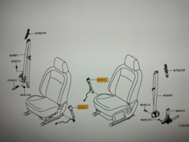 Veiligheidsgordelsluiting Nissan Qashqai J10 86842-JD00C Origineel.