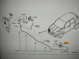 Koplampsproeier links/rechts Nissan Qashqai J10 28612-BR00A (28646-BR00A) Nieuw.