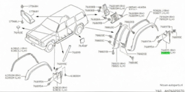 Spatlap linksachter Nissan Patrol Y60 78811-33J25 Origineel.