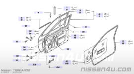 Portierraamgeleider rechtsvoor Nissan Terrano2 R20 80820-0F000