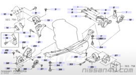 Voorste motorsteun QG18DE/ SR20DE Nissan Primera P11/ WP11 11270-2F200 Gebruikt.