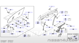 Regulator door window, left-hand Nissan 100NX B13 80721-62Y10 Used part.
