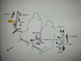 Belt assy-tongue, pretensioner front right-hand Nissan Micra K14 86884-5FA0A Used part.