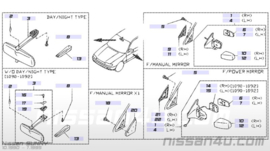 Buitenspiegel links Nissan Sunny N14 96302-60C00 Origineel.