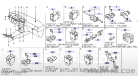 Dimschakelaar interieurverlichting Nissan 25980-70J00 P10/ P11/ R20/ WP11