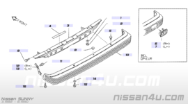 Reinforce-inner rear bumper center Nissan Bluebird U11 - sedan 85030-01E38 Original.