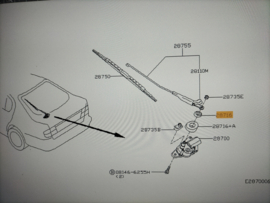 Seal-pivot rear wiper Nissan Primera P11 hatchback 28716-9F610 Gebruikt.