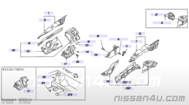 Afdekkap achter voorwiel links Nissan 64837-65Y00 B13/ N14/ Y10 Gebruikt.