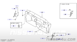 Finisher-dash side, left-hand Nissan Almera N15 66901-1M201 Used part.