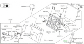 Hoekstuk achterbankrugleuning links Nissan Primera P12 88660-BA002 Gebruikt.