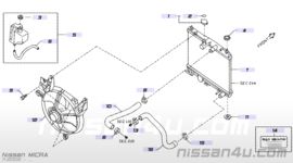 Koelwaterslang expansievat Nissan Micra K12/ CK12 21741-AX600