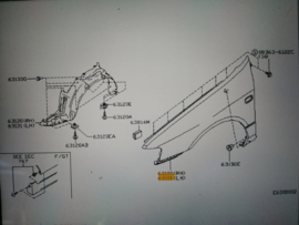 Fender-front left-hand Nissan Primera P11 63101-2J030 New.