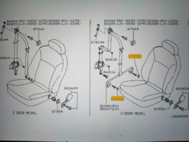 Bolt-seat belt Nissan Micra K11 86628-5F010 Used part.