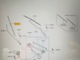 Ruitenwisserblad Nissan Murano Z50. passagierszijde 28890-CC01B