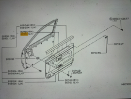 Handle pull, front door left-hand Nissan Terrano2 R20 H0951-2X800 Original.