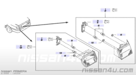 Achterlicht links buitenste Nissan Primera P11 - sedan 26555-2F026