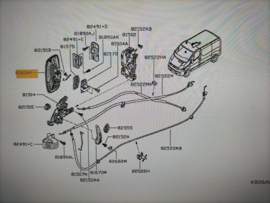 Deurgreep buitenzijde schuifdeur rechts Nissan Primastar X83 90610-00Q0G Origineel