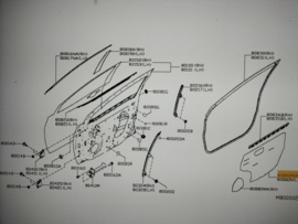 Screen-sealing, front right-hand Nissan Micra K14 80860-5FA1A Used part.