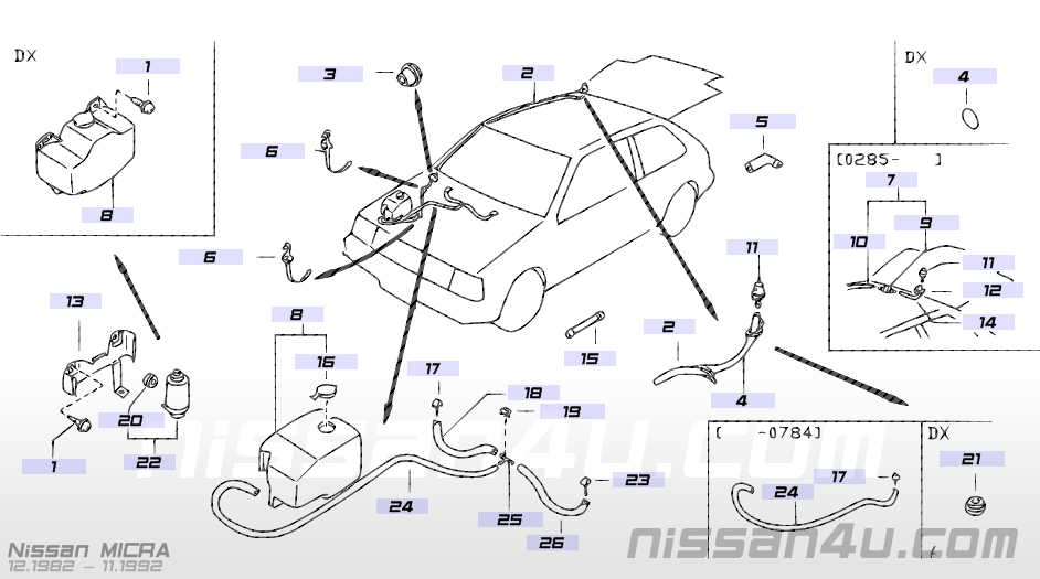 Tank windshield washer Nissan Micra K10 28910-03B00 Used part.