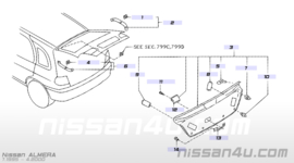 Afdekkap achterklep Nissan Almera N15 links 90916-2N301