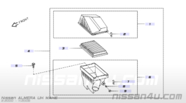 Luchtfilterhuis YD22DDT Nissan 16528-BN300