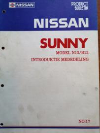 Product bulletin volume 17 '' Nissan Sunny model N13/B12 ''