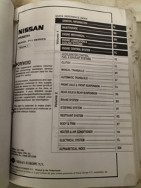 Service manual '' Model P11 series '' Volume 1 SM6E-0P11E0E Nissan Primera P11 pre-Facelift. Gebruikt.