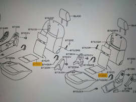 Verwarmingselement voorstoel Nissan Qashqai J11 87335-HV02A Origineel.