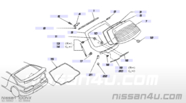 Achterklepscharnier Nissan 100NX B13 90400-61Y00 (wit)