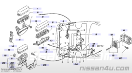 Cover relay-box Nissan 100NX B13 24382-73Y00 (unreadable) Used part.